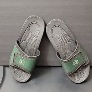 Northwest Missouri State University Green and Black Slide Sandals